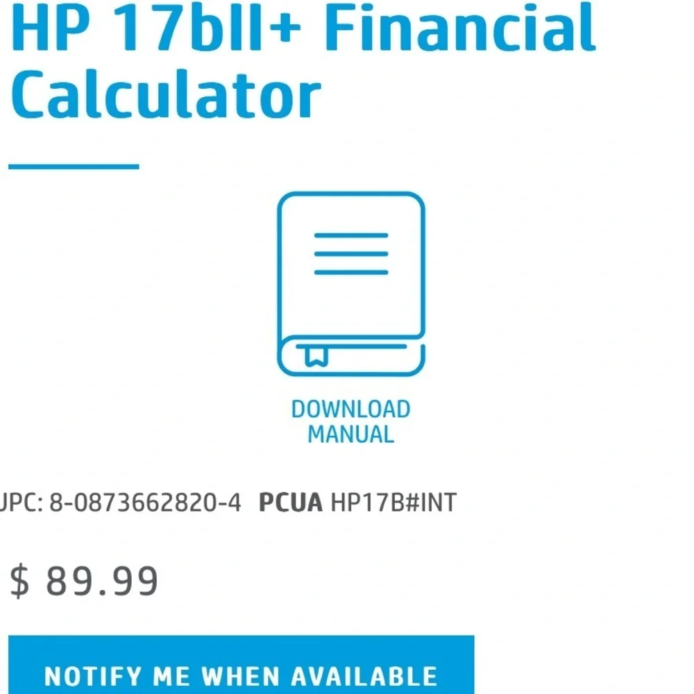 HP 17bII+ Financial Calculator